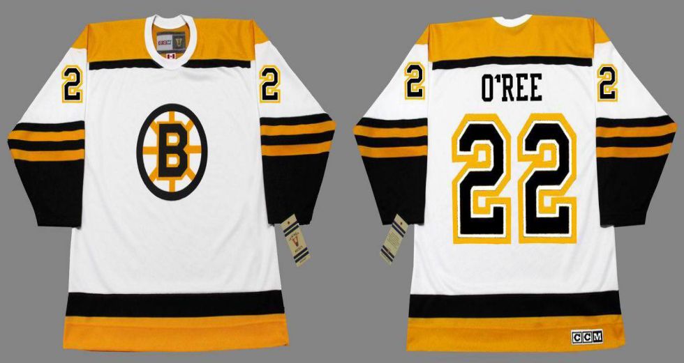 2019 Men Boston Bruins #22 Oree White CCM NHL jerseys